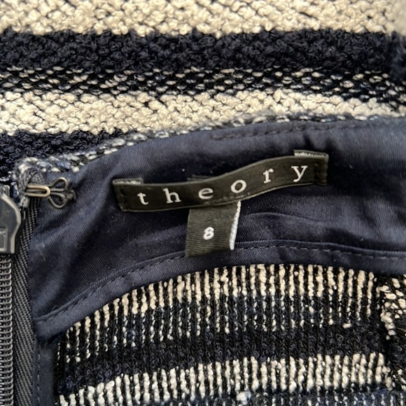 EUC Navy & White Striped Theory Terrycloth Skirt S8 - Picture 3 of 6